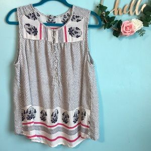 Lucky Brand Border Print Tan Too